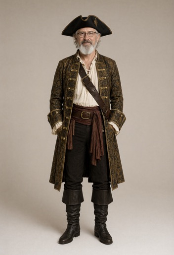 The same person restyled in a Pirate outfit by Rizz My Fit
