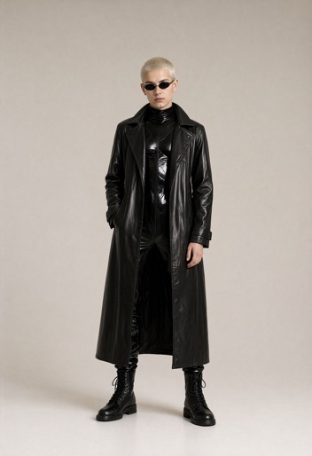 The same person restyled in a The Matrix outfit by Rizz My Fit