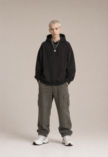The same person restyled in a Streetwear outfit by Rizz My Fit