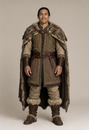 The same person restyled in a Viking outfit by Rizz My Fit