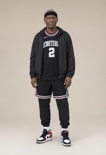 The same person restyled in a Courtside outfit by Rizz My Fit
