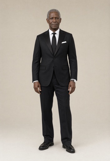 The same person restyled in a Elegant Evening outfit by Rizz My Fit