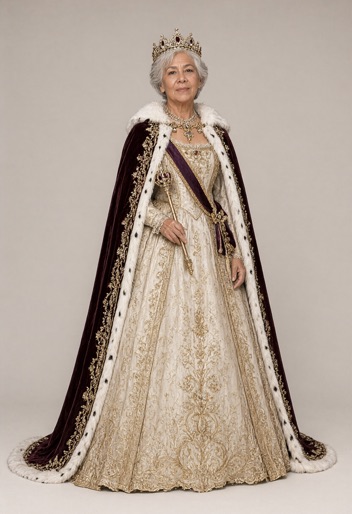 The same person restyled in a Royalty outfit by Rizz My Fit